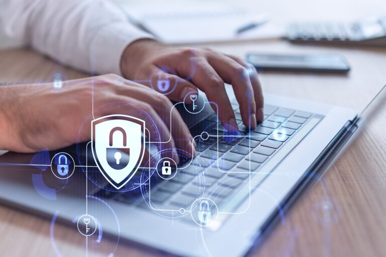 A,Programmer,Is,Typing,A,Code,On,Computer,To,Protect