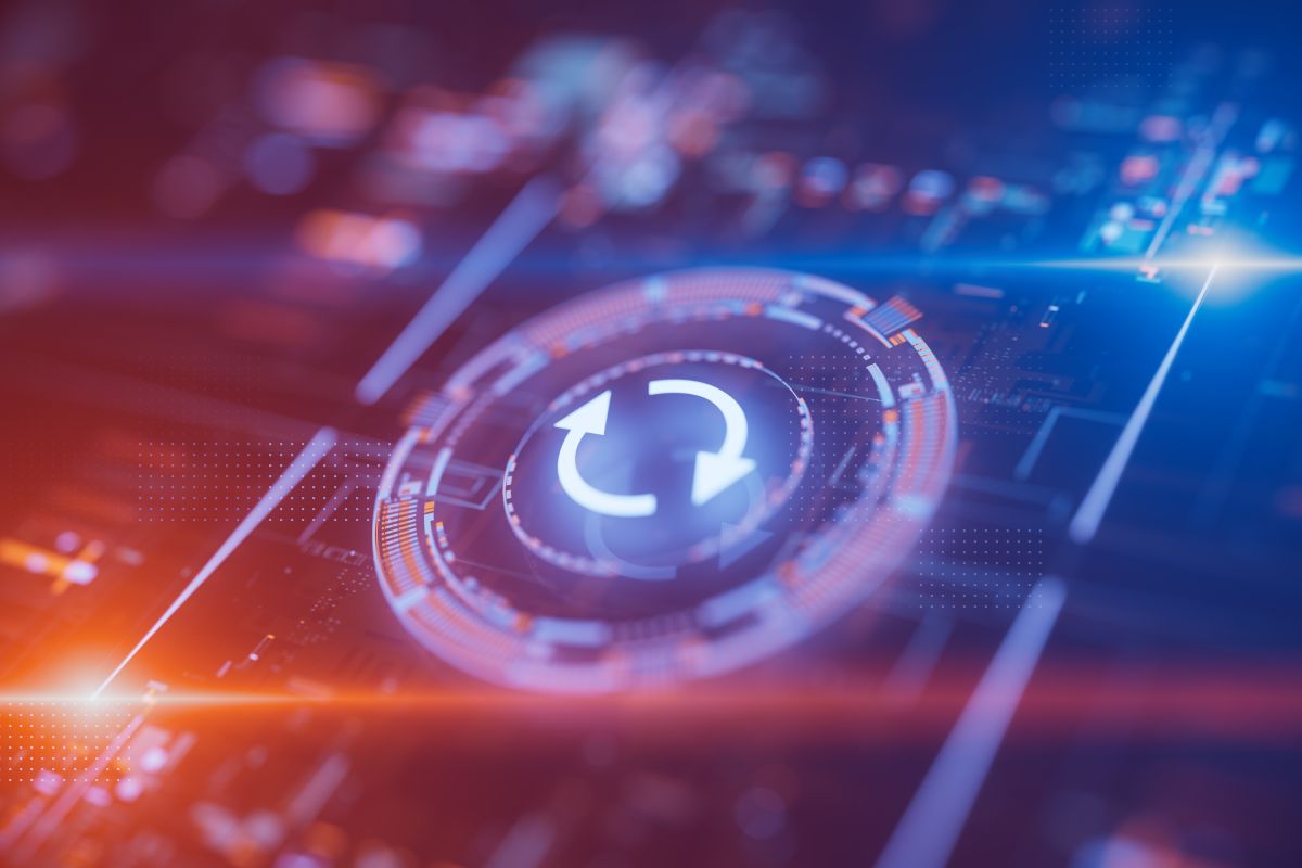 Update,Icon,In,Futuristic,Space.,Concept,Of,Hardware,And,Software