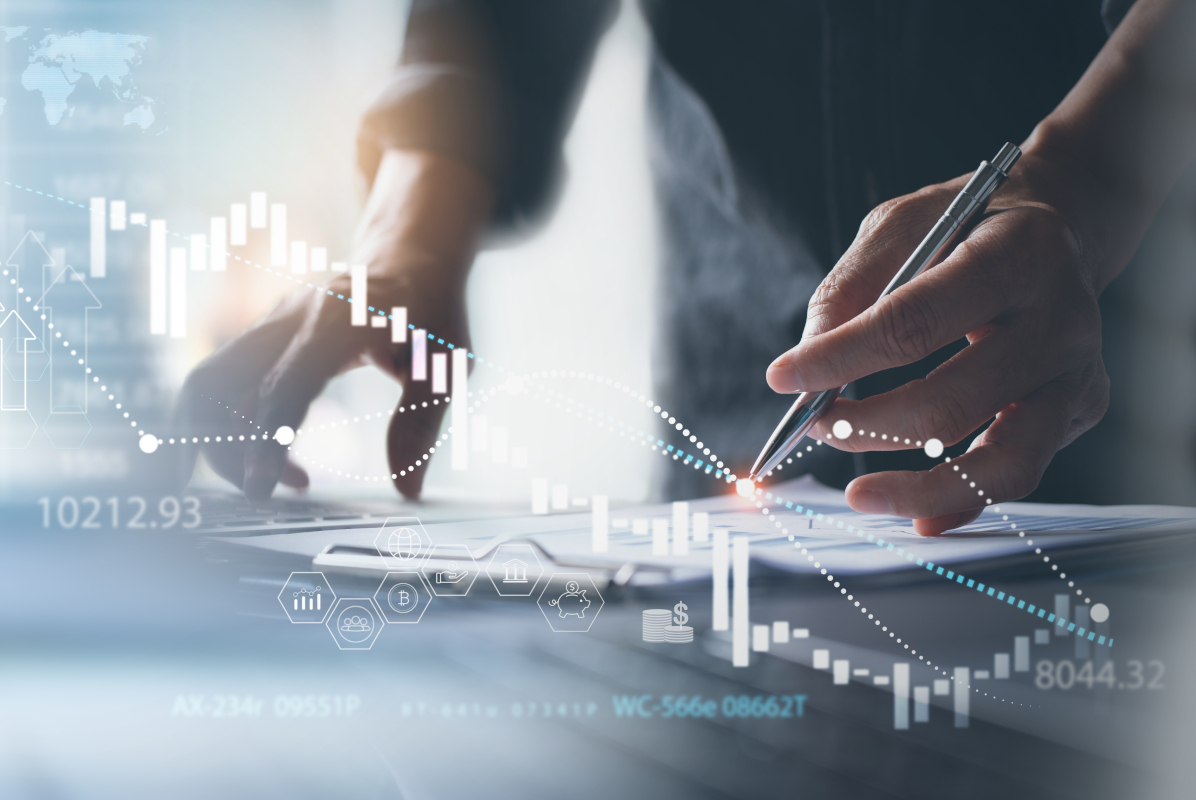 Banking,Business,,Finance,And,Investment,Concept.,Businessman,Analyzing,Market,Data,