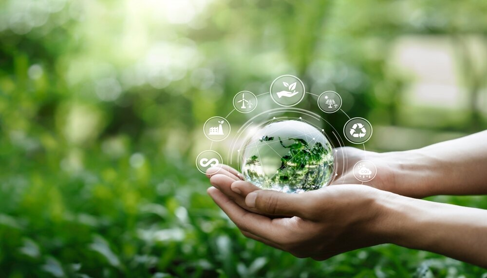Hands,Protection,Globe,On,Nature,Background,With,Icon,Environmental,,Renewable,