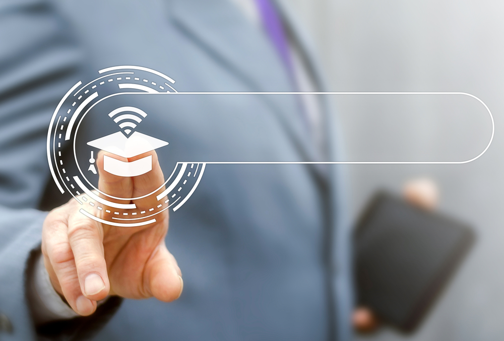 Smart,Justice,E learning,Information,Technology,Template,Concept.,Businessman,Presses,Graduation